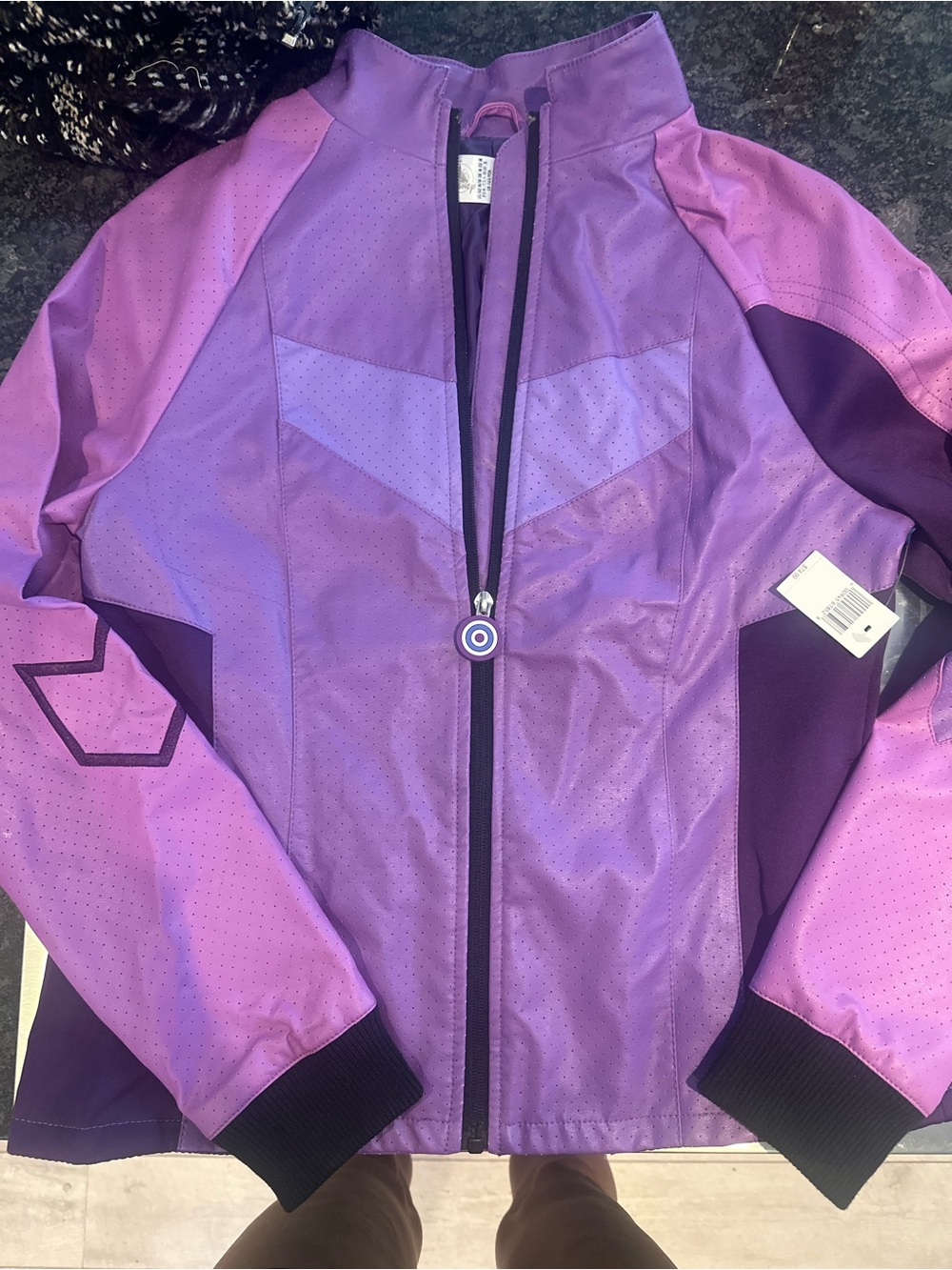 Disney Store Marvel Kate Bishop Hawkeye Cosplay Jacket Purple Faux Leather NWT